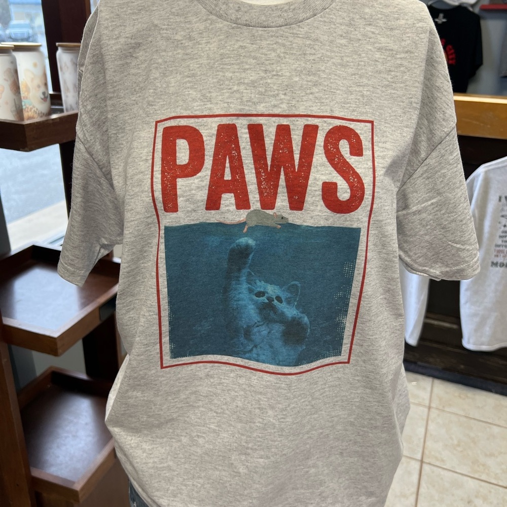 Brand new unisex T-shirt paws cat